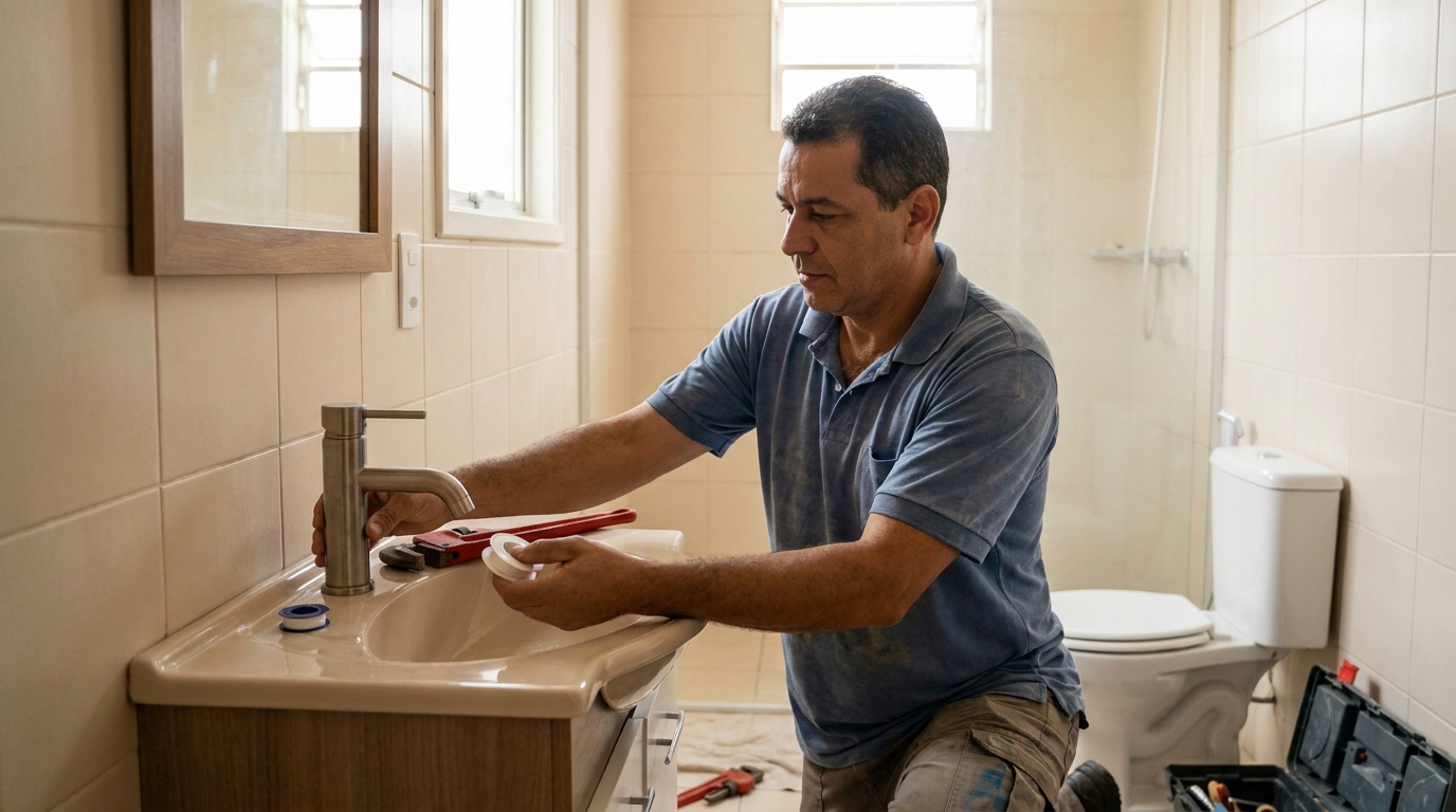 Instalação de torneira profissional em Franca‑SP